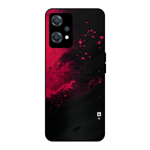 Red Black Splash Art Metal Back Case for OnePlus Nord CE 2 Lite 5G