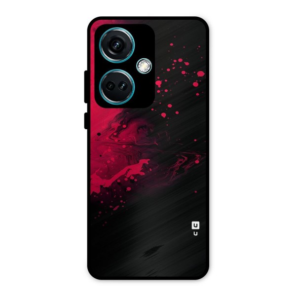 Red Black Splash Art Metal Back Case for OnePlus Nord CE 3 5G
