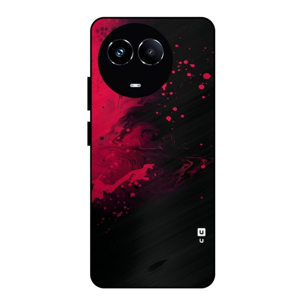 Red Black Splash Art Metal Back Case for Realme 11 5G