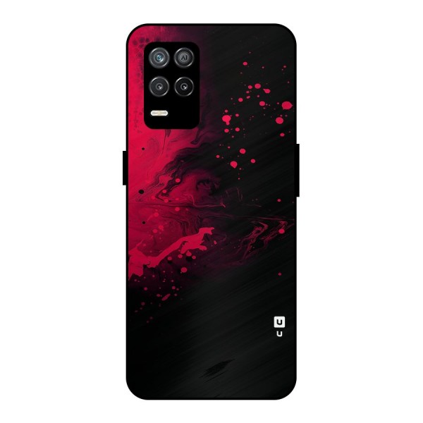 Red Black Splash Art Metal Back Case for Realme 8s 5G