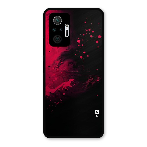 Red Black Splash Art Metal Back Case for Redmi Note 10 Pro Max