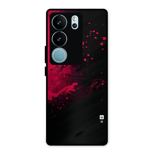 Red Black Splash Art Metal Back Case for Vivo V29