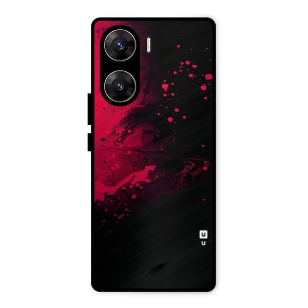 Red Black Splash Art Metal Back Case for Vivo V29e