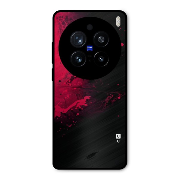 Red Black Splash Art Metal Back Case for Vivo X200 Pro