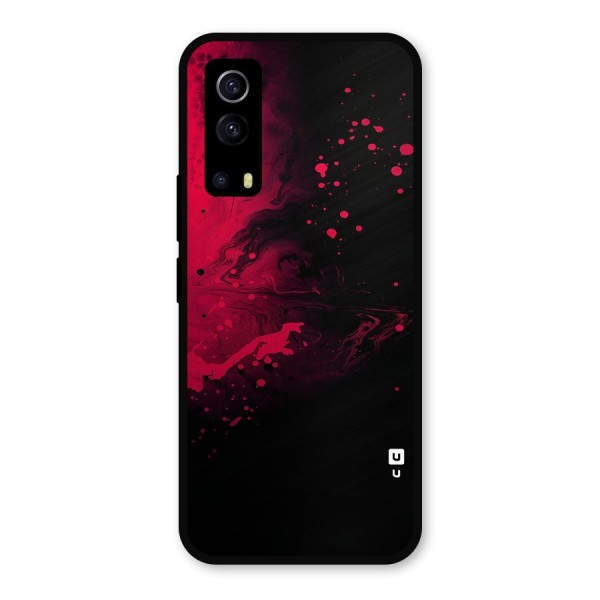 Red Black Splash Art Metal Back Case for iQOO Z3