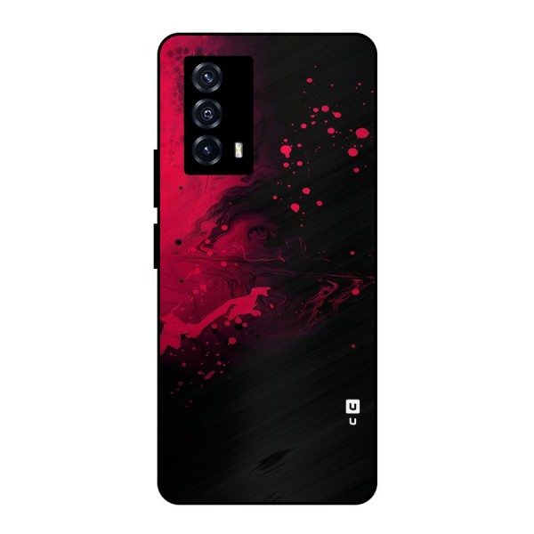 Red Black Splash Art Metal Back Case for iQOO Z5