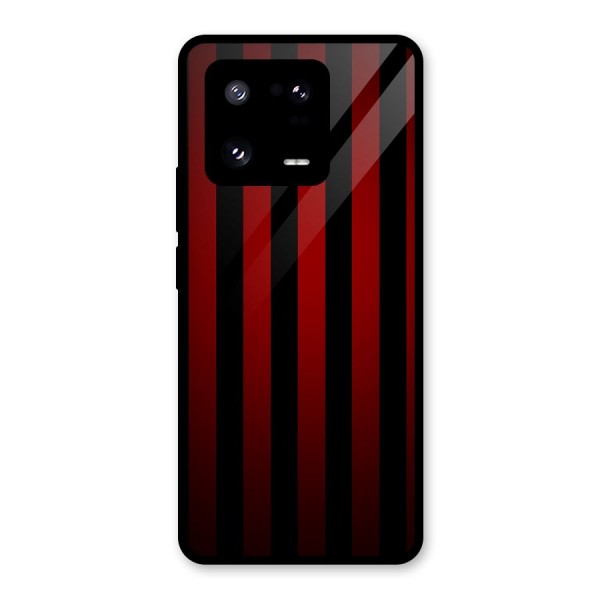 Red Black Stripes Glass Back Case for Xiaomi 13 Pro