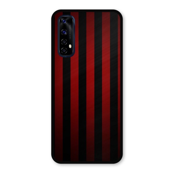 Red Black Stripes Metal Back Case for Realme 7