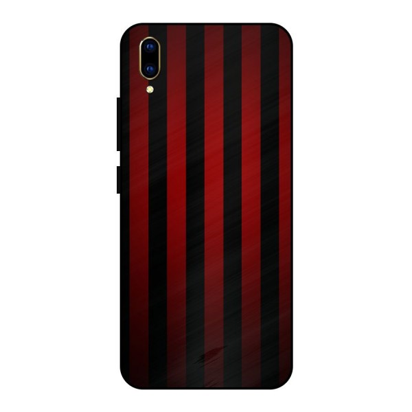 Red Black Stripes Metal Back Case for Vivo V11 Pro