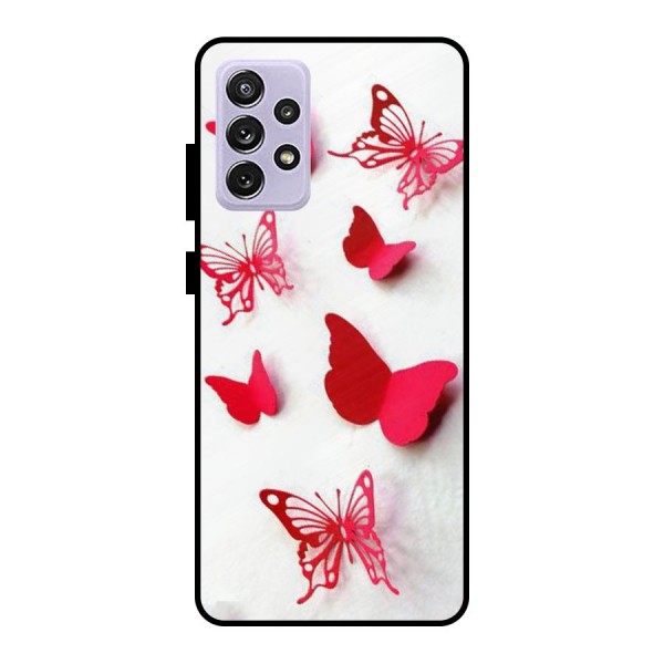 Red Butterflies Metal Back Case for Galaxy A72