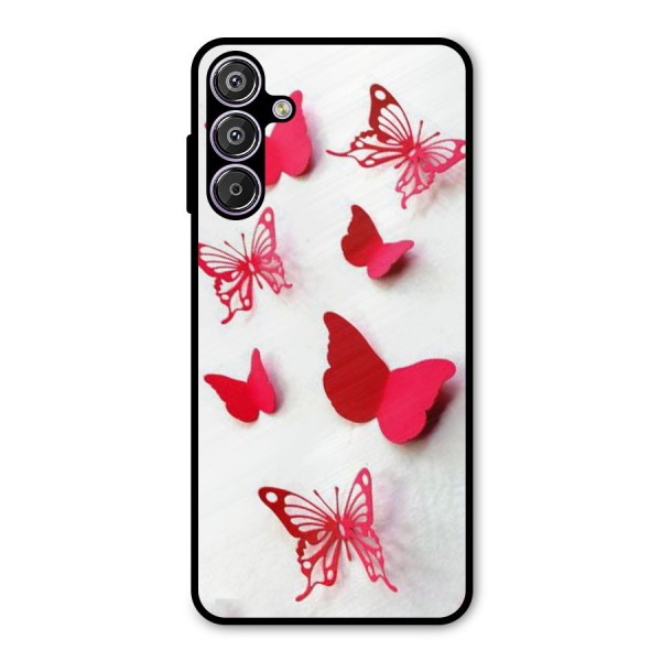 Red Butterflies Metal Back Case for Galaxy F15