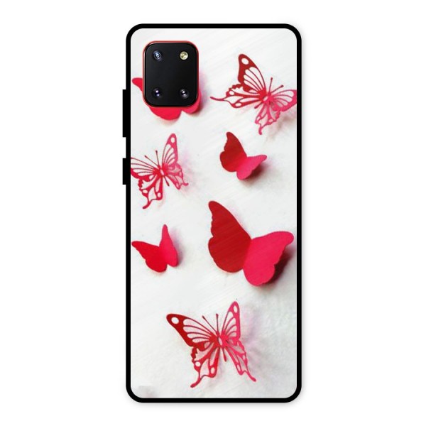 Red Butterflies Metal Back Case for Galaxy Note 10 Lite