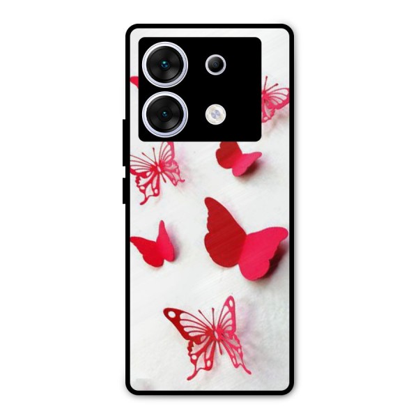 Red Butterflies Metal Back Case for Infinix Zero 30 5G