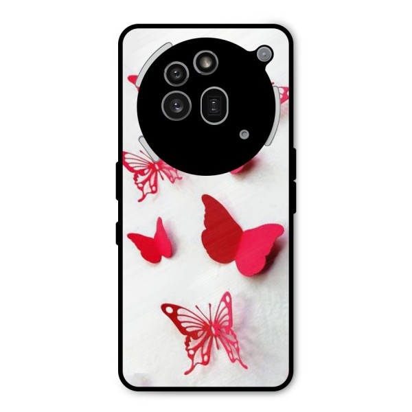 Red Butterflies Metal Back Case for Nothing Phone 3a Pro
