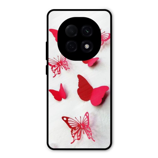 Red Butterflies Metal Back Case for Oppo F29 Pro