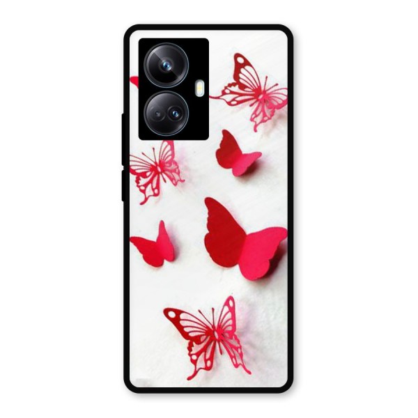 Red Butterflies Metal Back Case for Realme 10 Pro Plus