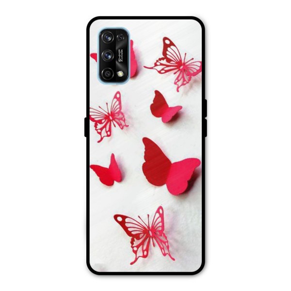 Red Butterflies Metal Back Case for Realme 7 Pro