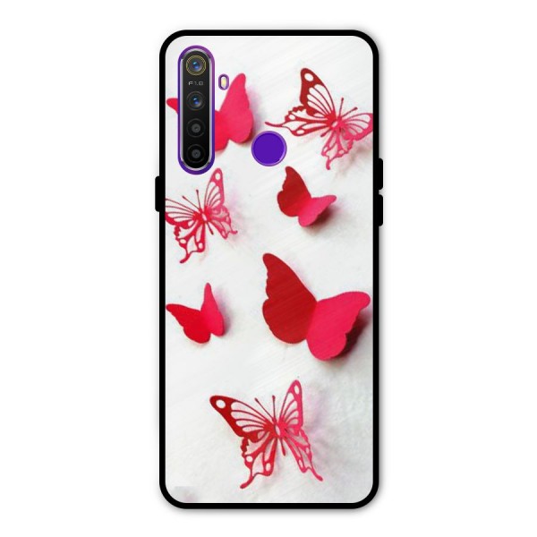 Red Butterflies Metal Back Case for Realme Narzo 10