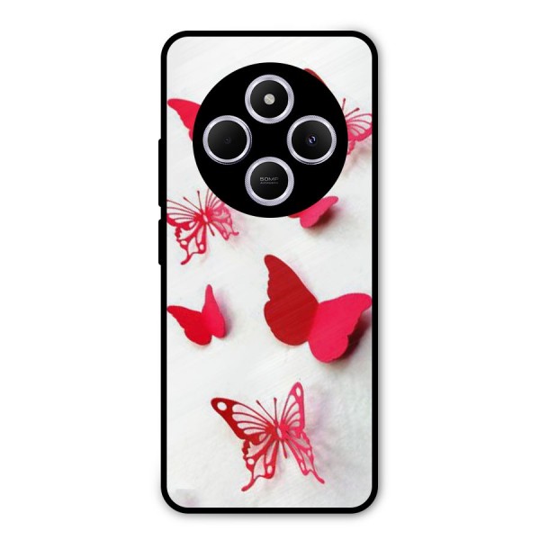 Red Butterflies Metal Back Case for Redmi A4