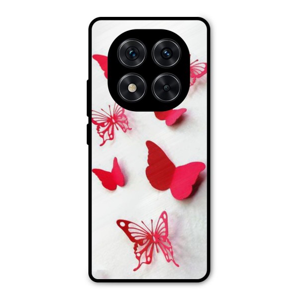 Red Butterflies Metal Back Case for Redmi Note 14 Pro 5G