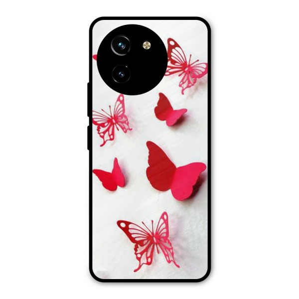 Red Butterflies Metal Back Case for Vivo T3x