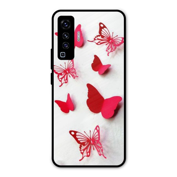 Red Butterflies Metal Back Case for Vivo X50