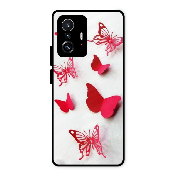 Red Butterflies Metal Back Case for Xiaomi 11T Pro