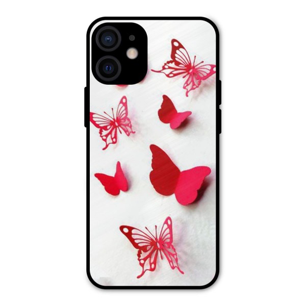 Red Butterflies Metal Back Case for iPhone 12 Mini