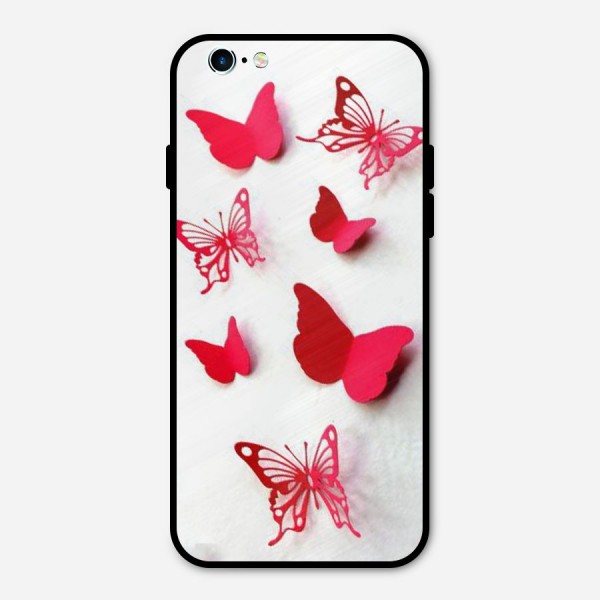 Red Butterflies Metal Back Case for iPhone 6 6s