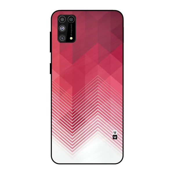Red Chevron Abstract Metal Back Case for Galaxy M31