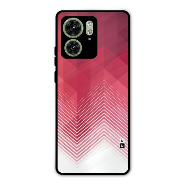 Red Chevron Abstract Metal Back Case for Motorola Edge 40 5G