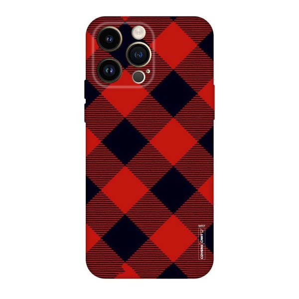 Red Diagonal Check Original Polycarbonate Back Case for iPhone 14 Pro Max