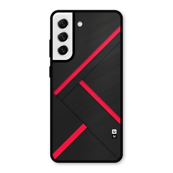 Red Disort Stripes Metal Back Case for Galaxy S21 FE 5G