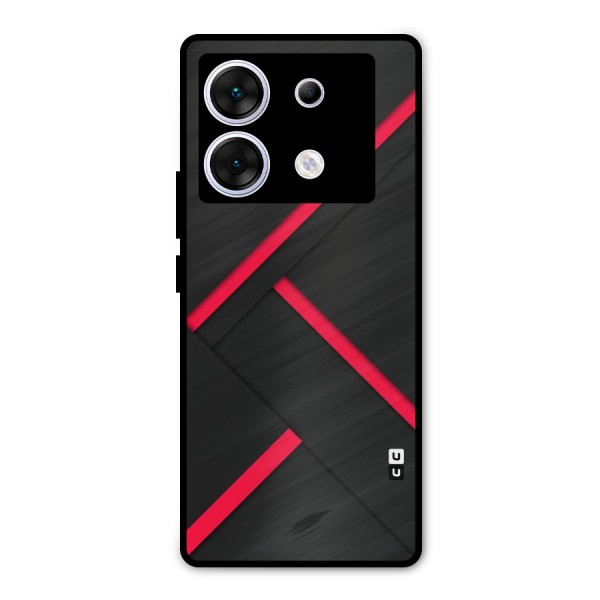 Red Disort Stripes Metal Back Case for Infinix Zero 30 5G