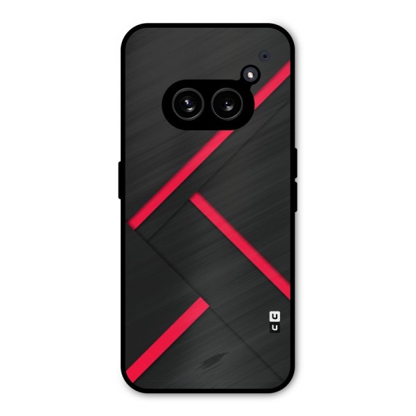 Red Disort Stripes Metal Back Case for Nothing Phone 2a Plus