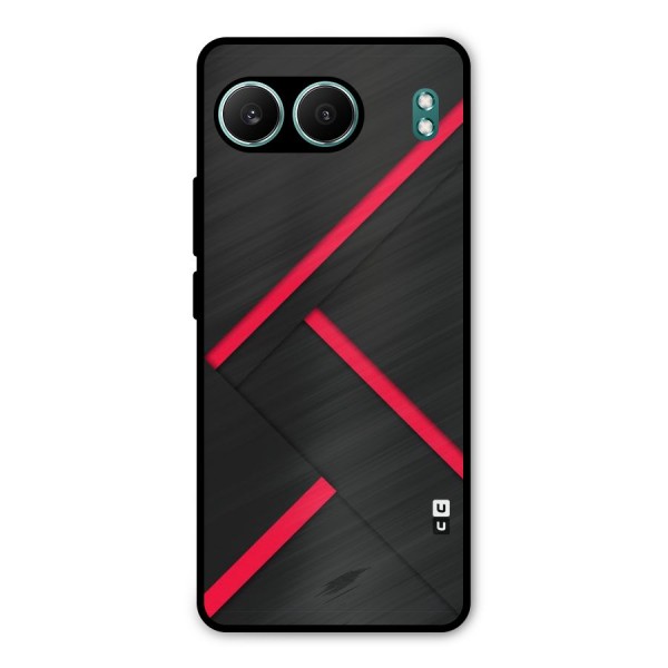 Red Disort Stripes Metal Back Case for OnePlus Nord 4