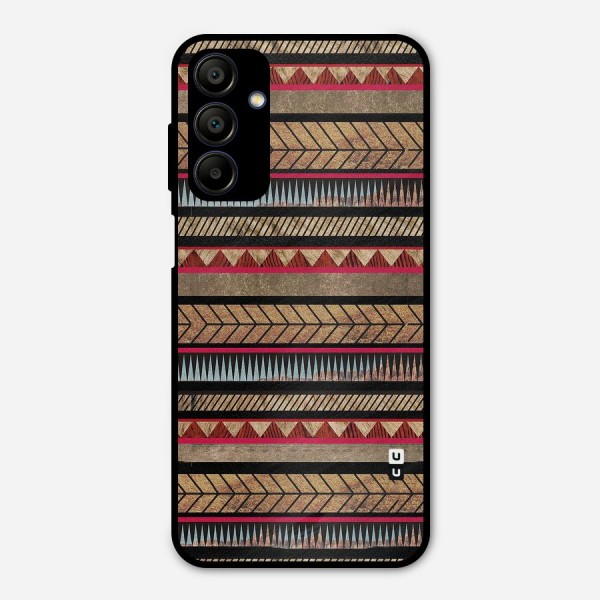 Red Indie Pattern Metal Back Case for Galaxy A15 5G
