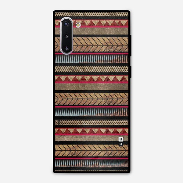 Red Indie Pattern Metal Back Case for Galaxy Note 10
