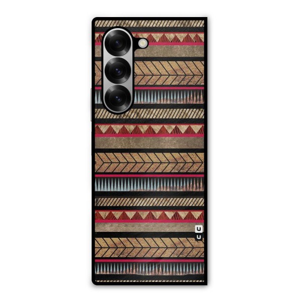 Red Indie Pattern Metal Back Case for Galaxy Z Fold6