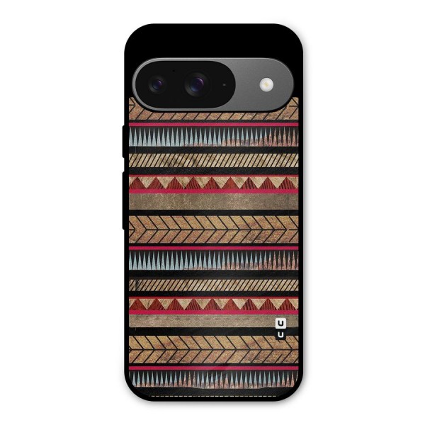 Red Indie Pattern Metal Back Case for Google Pixel 9