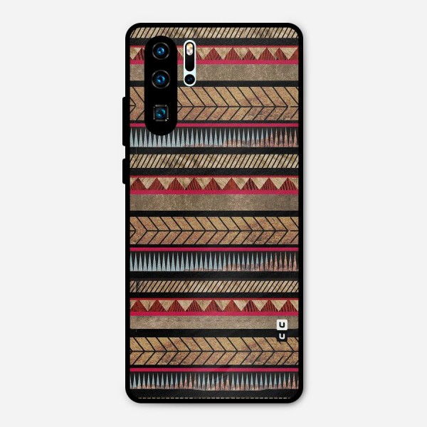 Red Indie Pattern Metal Back Case for Huawei P30 Pro
