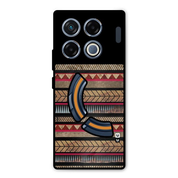 Red Indie Pattern Metal Back Case for Infinix GT 20 Pro