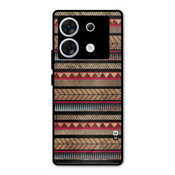 Red Indie Pattern Metal Back Case for Infinix Zero 30 5G
