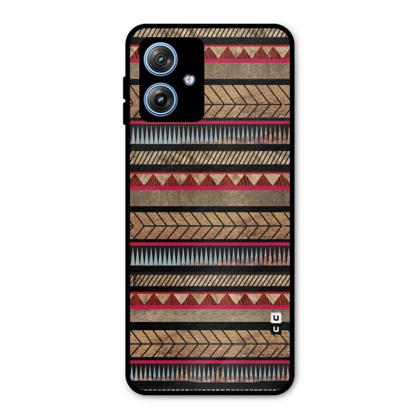 Red Indie Pattern Metal Back Case for Moto G54
