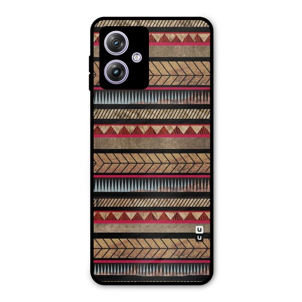 Red Indie Pattern Metal Back Case for Moto G64