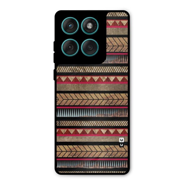 Red Indie Pattern Metal Back Case for Motorola Edge 60