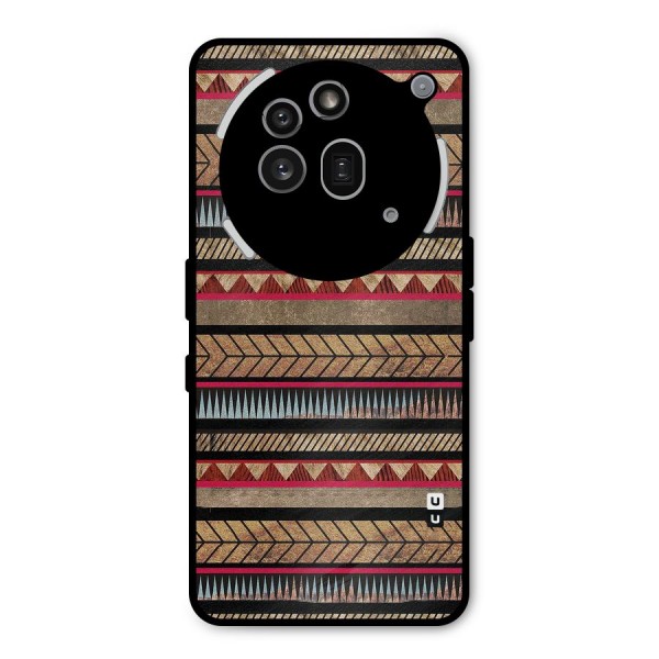 Red Indie Pattern Metal Back Case for Nothing Phone 3a Pro