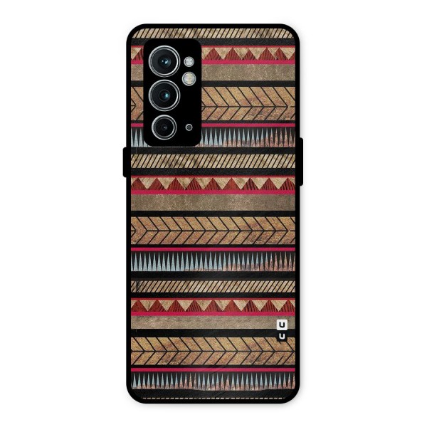 Red Indie Pattern Metal Back Case for OnePlus 9RT 5G