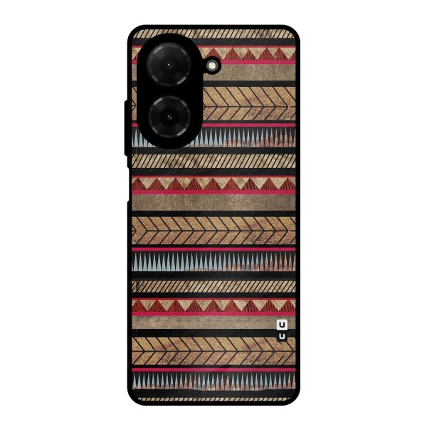 Red Indie Pattern Metal Back Case for Poco C71