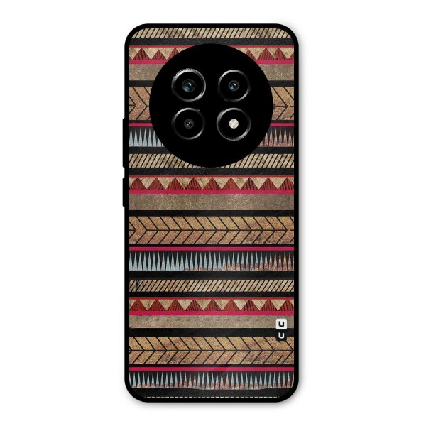 Red Indie Pattern Metal Back Case for Realme 13 Pro